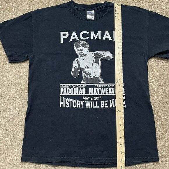 Floyd Mayweather vs Manny Pacquiao 2015 Fight of the Century Black Shirt Medium - Picture 4 of 6